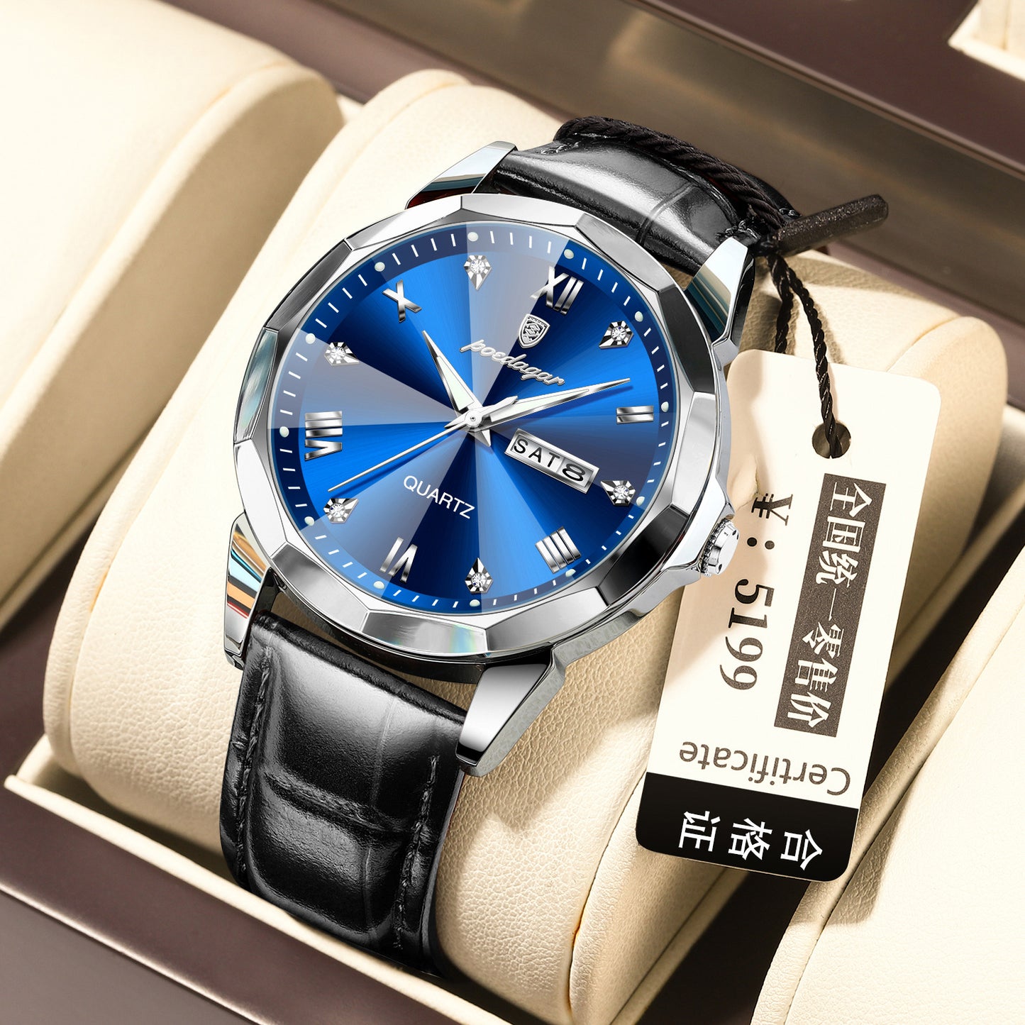 Belt Style Men's Waterproof Luminous Fashion Quartz Watch