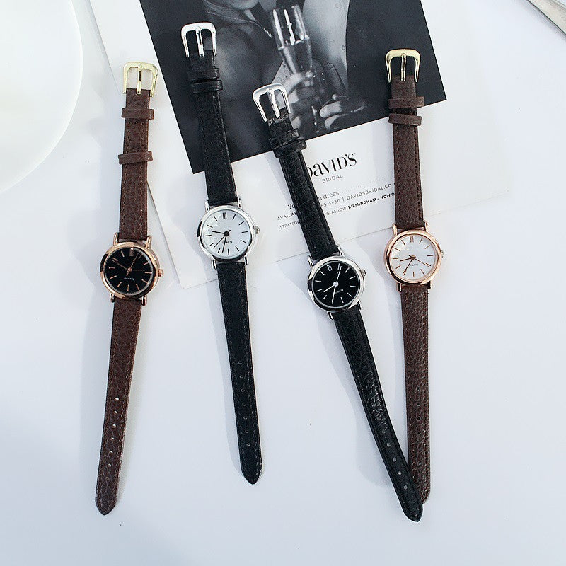 Trendy Simple Personality Retro Harajuku Style Quartz Belt Couple Watch